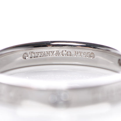 Tiffany Platinum Diamond Logo Band Ring 54 6.5 4 of 5