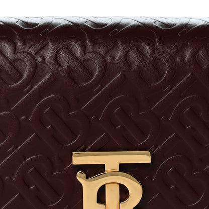Burberry Calfskin Monogram Embossed TB Bag Oxblood 8 of 11