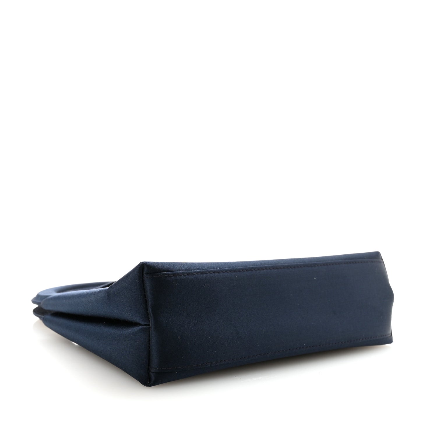 Satin Quilted Small Kelly Flap Bag Navy