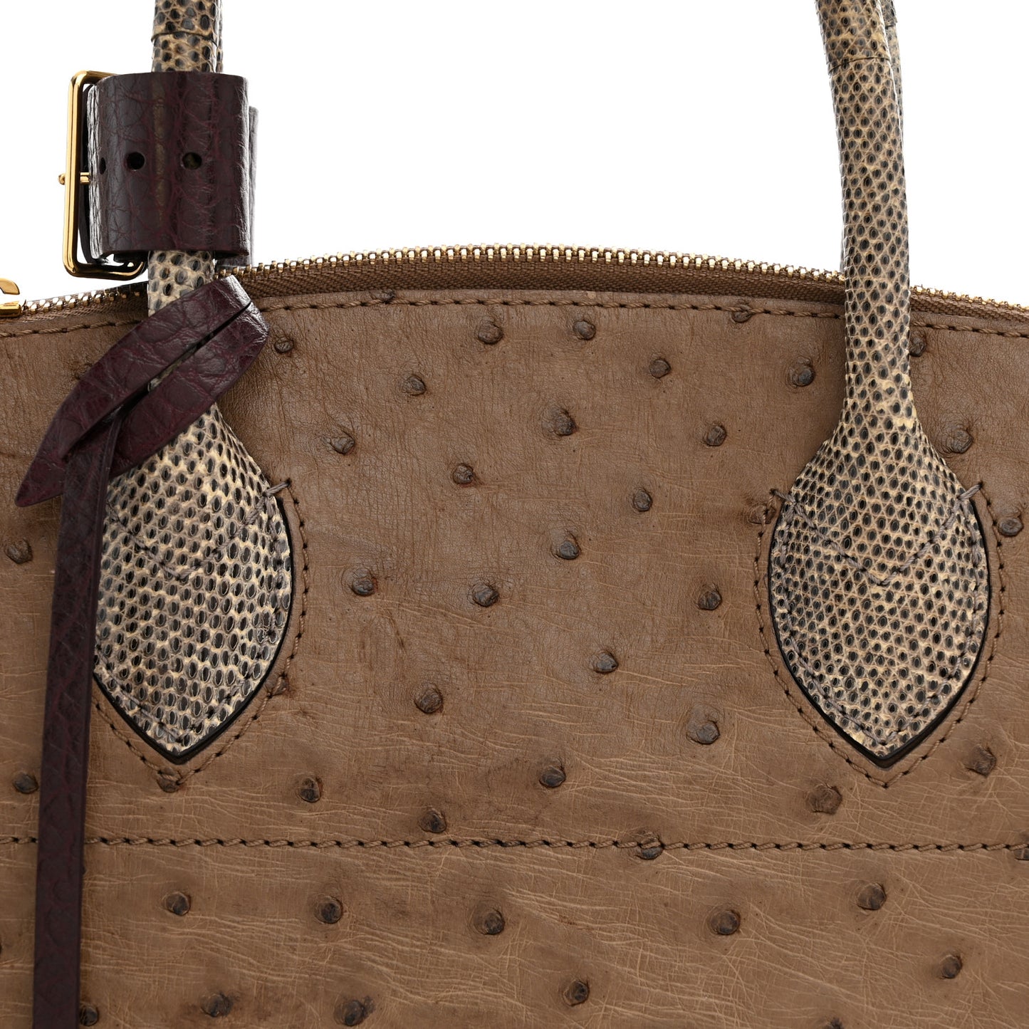 Monogram Ostrich Lizard Majestueux PM Bordeaux