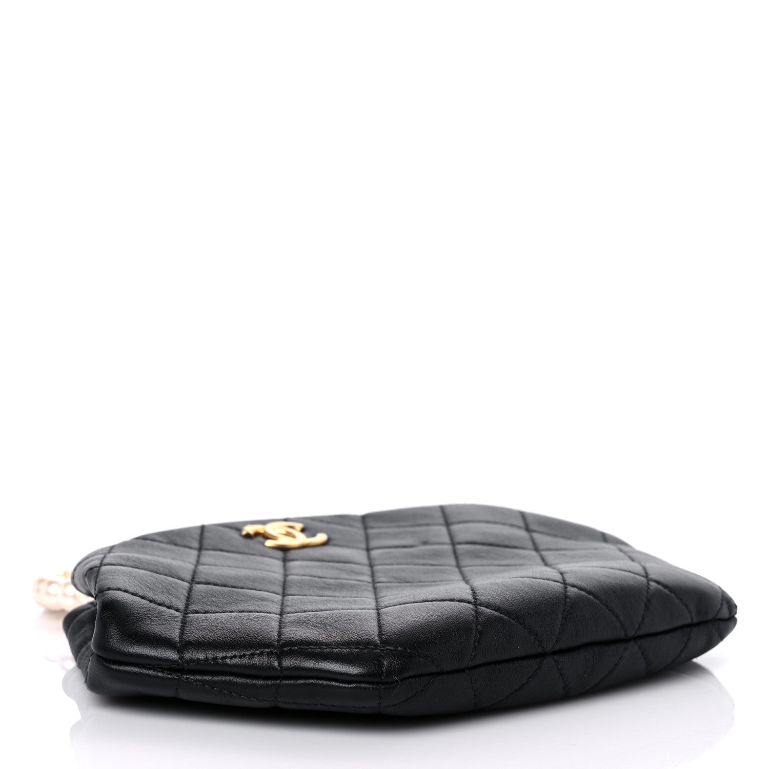 Chanel Lambskin Quilted Pearl Crown Clutch Bag Black 4 of 13