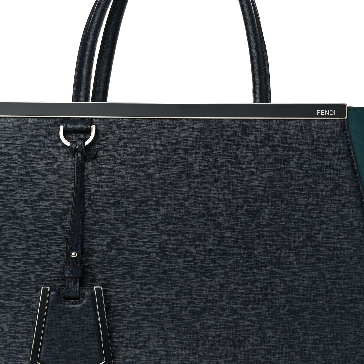 Vitello Elite Colorblock Regular 2Jours Tote Lavagna Lago Oceano