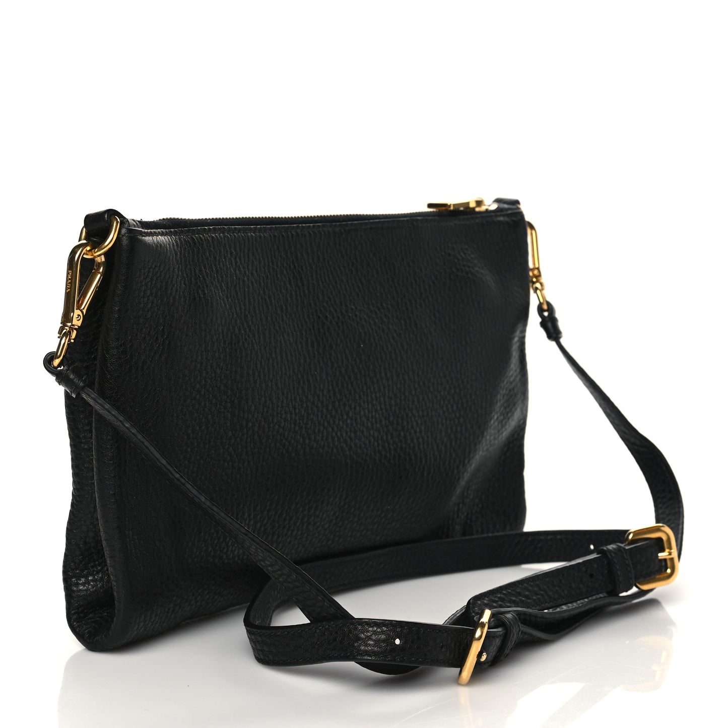 Vitello Daino Crossbody Bag Black