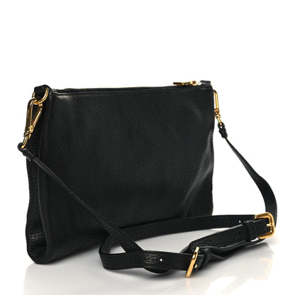 Prada Vitello Daino Crossbody Bag Black 3 of 9