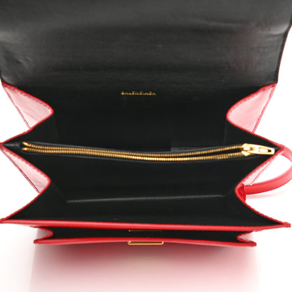 Balenciaga Patent Calfskin Lizard Embossed Sharp S Chain Satchel Vivid Red 5 of 8