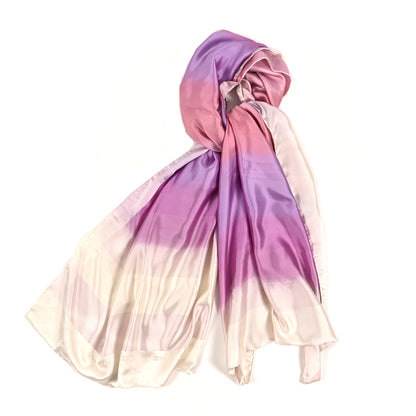 Chanel Silk CC Tie Dye Long Scarf Pink White Multicolor 1 of 4