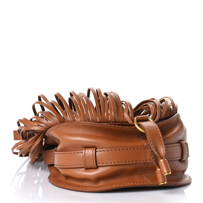 Chloe Calfskin Mini Marcie Round Fringe Crossbody Bag Tan 4 of 8