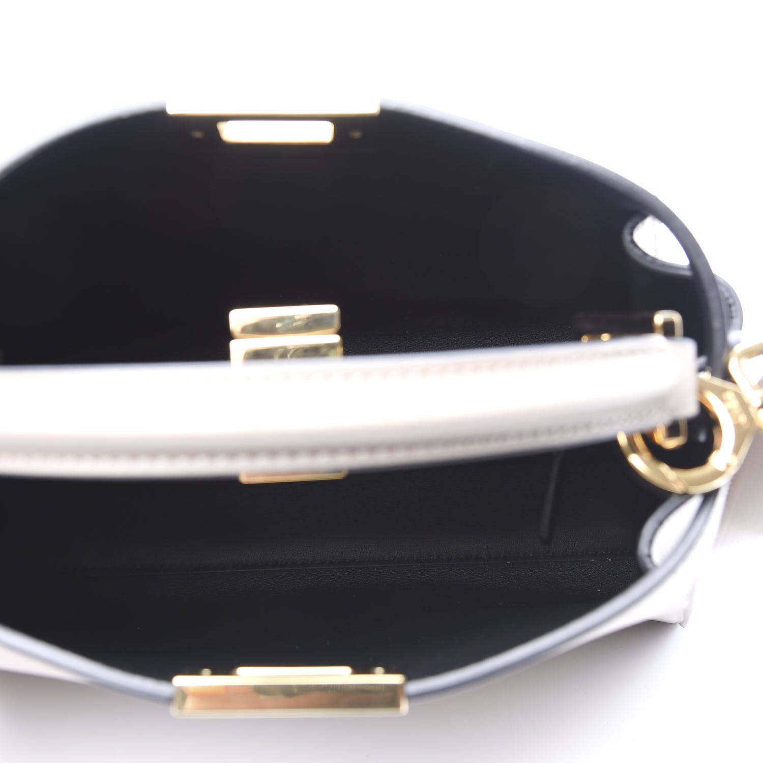 Fendi Vitello Medium Peekaboo Iconic Essentially Satchel Grey 4 of 9