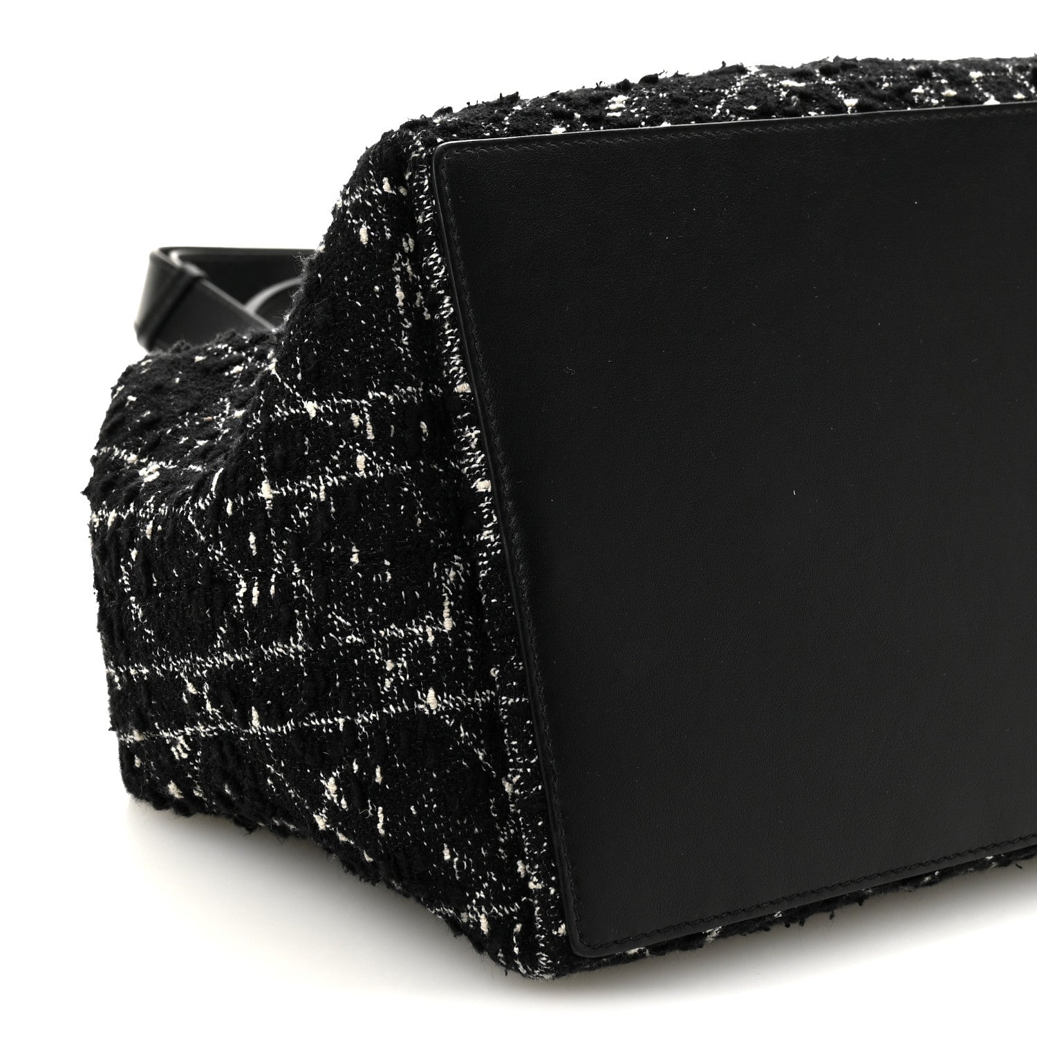 Christian Dior Calfskin Tweed Cannage Medium Toujours Black White 17 of 21