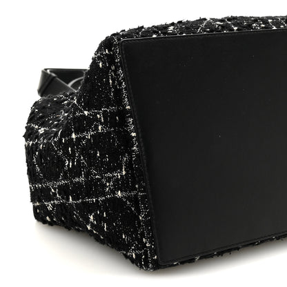 Christian Dior Calfskin Tweed Cannage Medium Toujours Black White 17 of 21