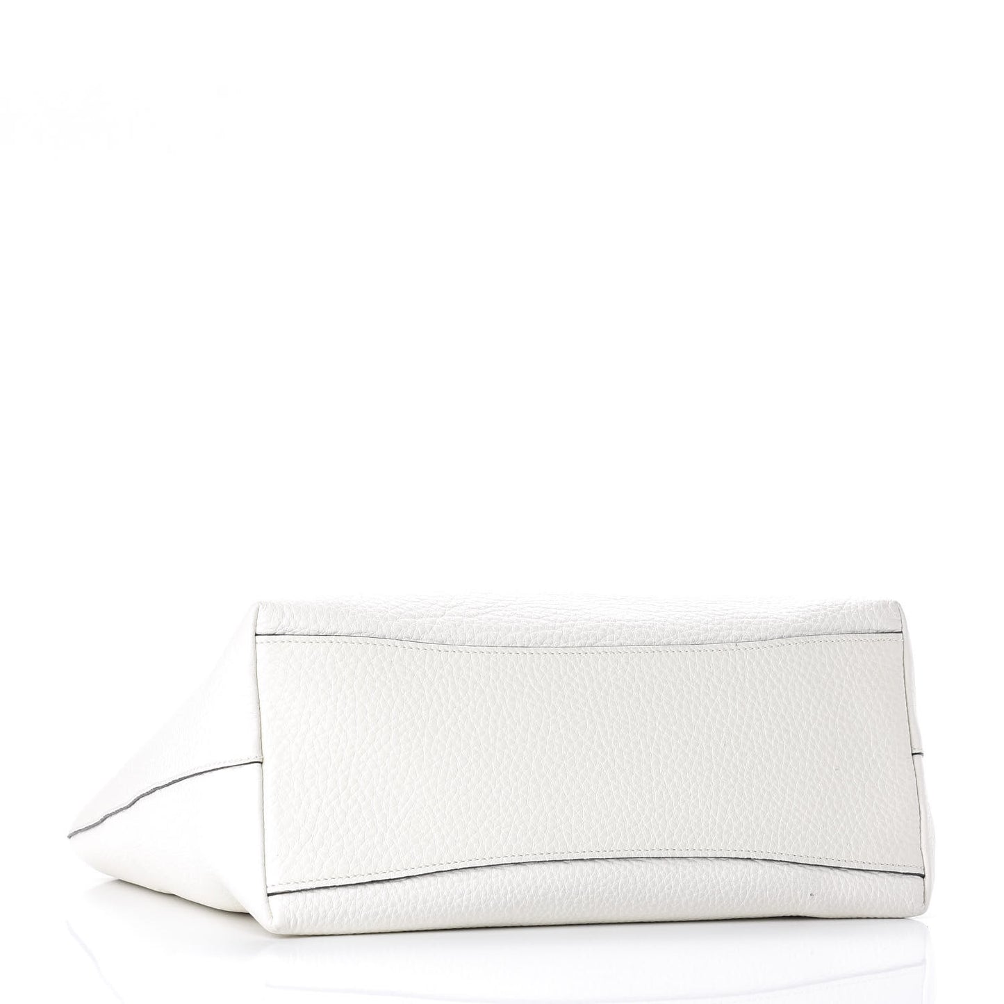 Vitello Daino Embossed Logo Tote White