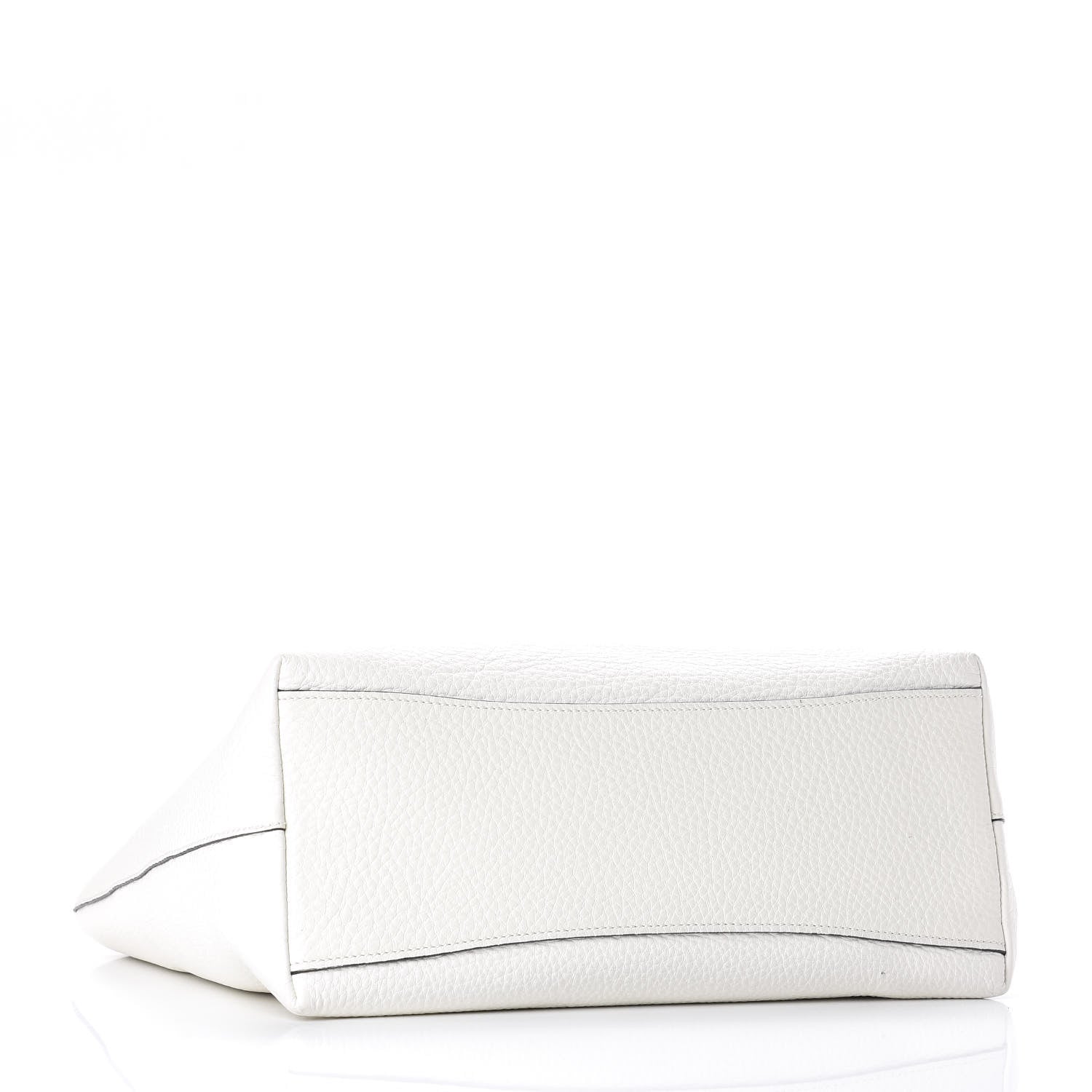 Prada Vitello Daino Embossed Logo Tote White 3 of 8