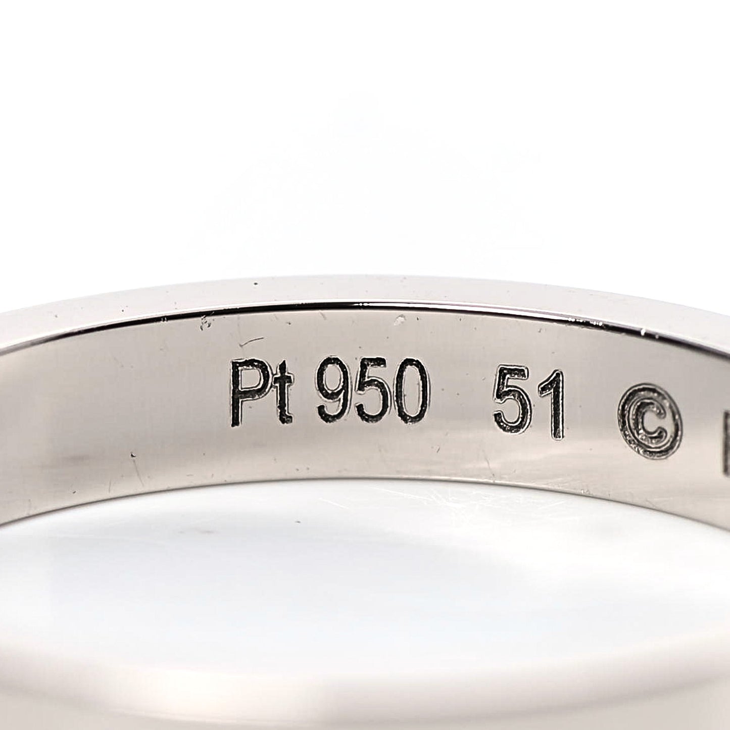 Platinum Diamond 3mm C De Cartier Wedding Band Ring 51 5.75