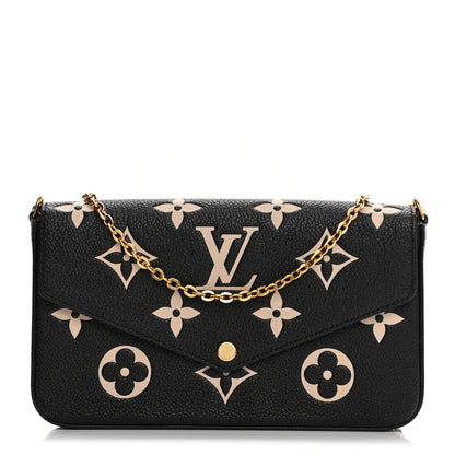 Louis Vuitton Empreinte Monogram Giant Felicie Pochette Black Beige 3 of 11