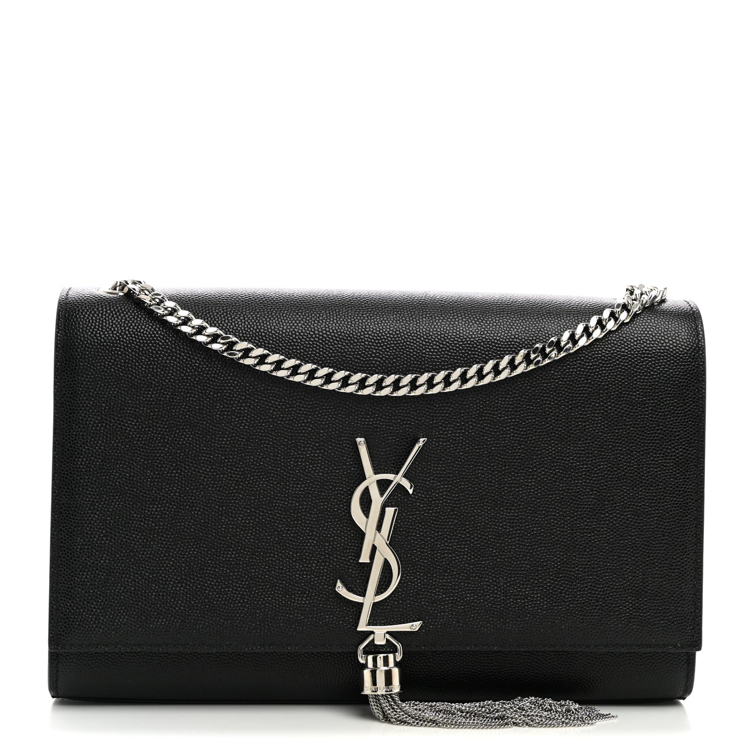 Saint Laurent Grain De Poudre Medium Classic Monogram Kate Tassel Satchel Black 1 of 8