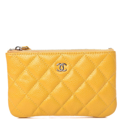 Chanel Caviar Quilted Small Cosmetic Case Yellow 1 of 8