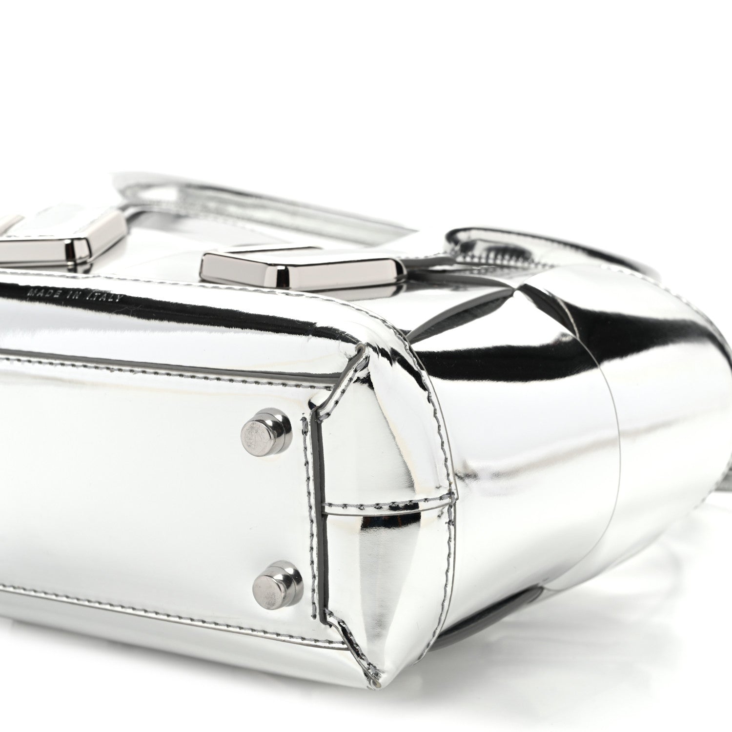 Bottega Veneta Mirror Laminated Nappa Maxi Intrecciato Mini Arco