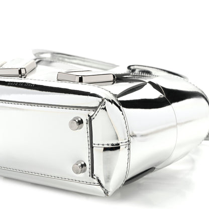 Bottega Veneta Mirror Laminated Nappa Maxi Intrecciato Mini Arco  Silver 9 of 9