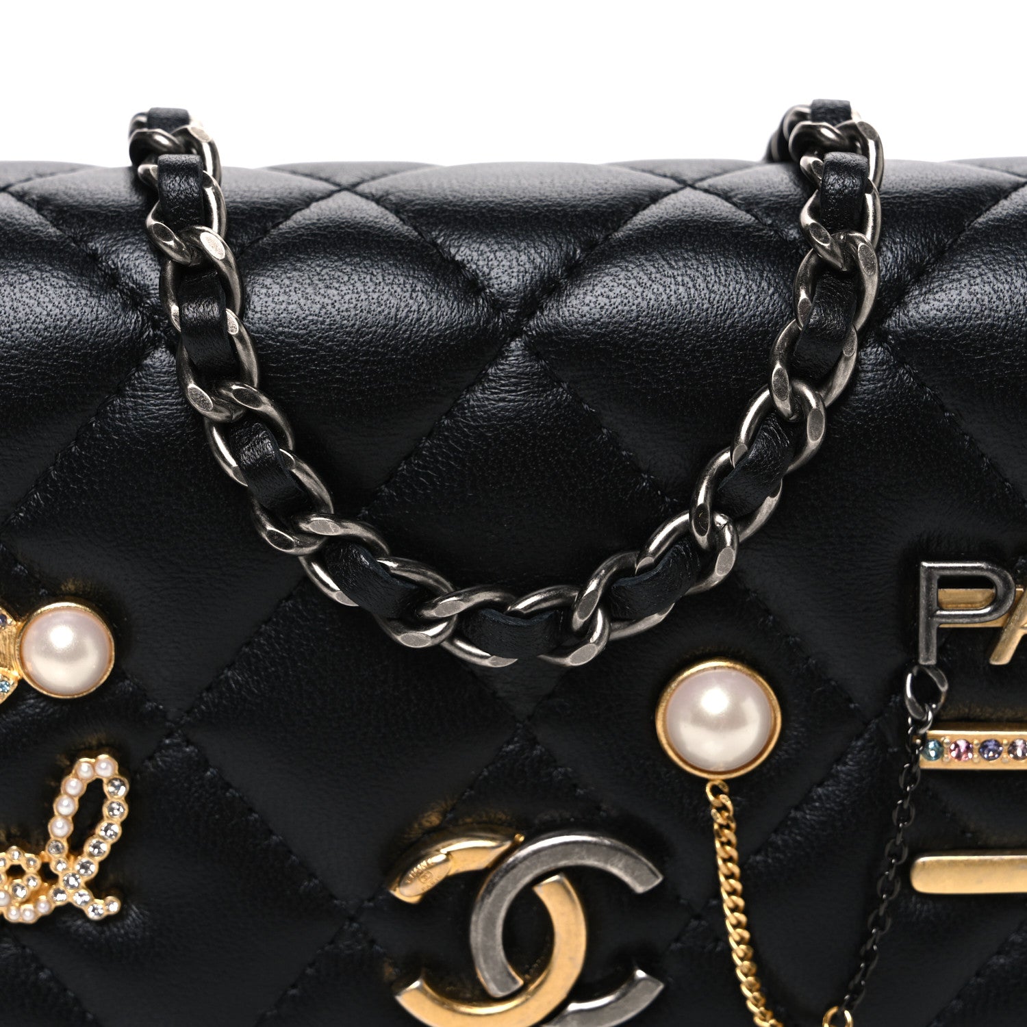 【セール価格】入手困難 ラスト❤CHANEL❤非売品 スマホポーチ ミニバッグ Chanel Lambskin Quilted Coco Clips Mini Wallet On Chain WOC Black