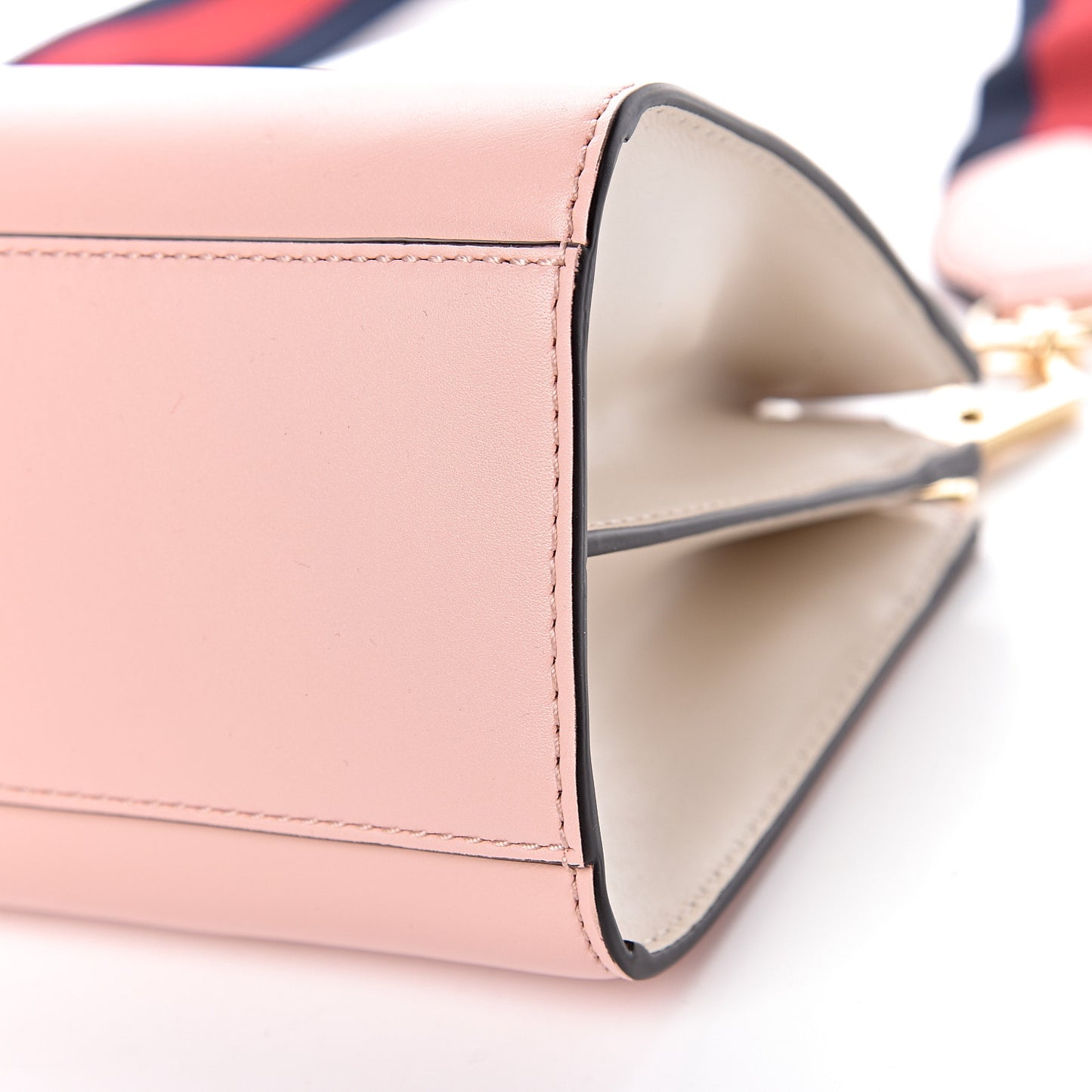 Nappa Bamboo Web Mini Nymphaea Top Handle Bag Perfect Pink Mystic White