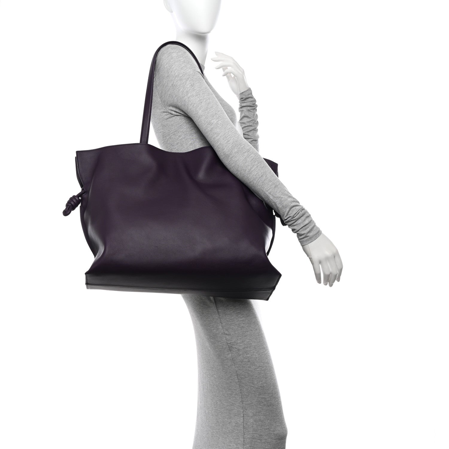 Loewe Calfskin Flamenco Knot XL Shoulder Bag Deep Aubergine 2 of 9