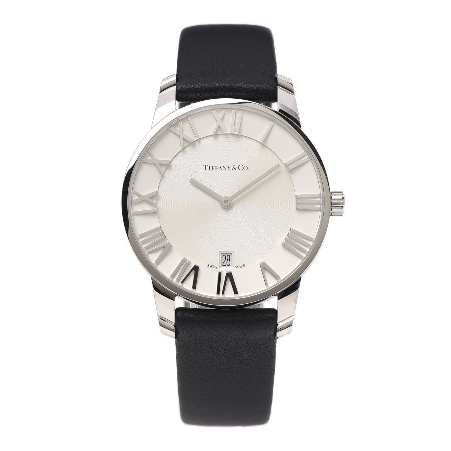 Stainless Steel Calfskin 37mm Atlas 2-Hand Quartz Watch