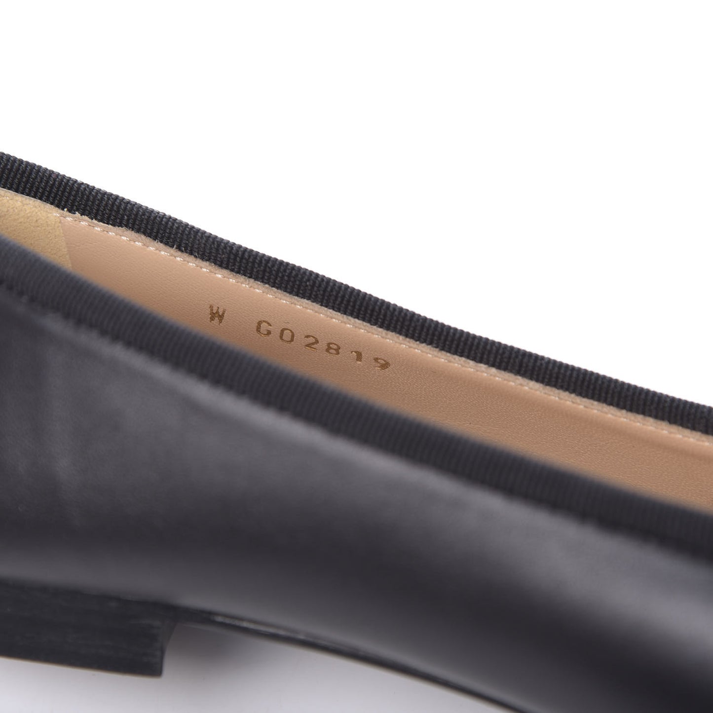Lambskin Cap Toe Ballerina Flats 37.5 Black