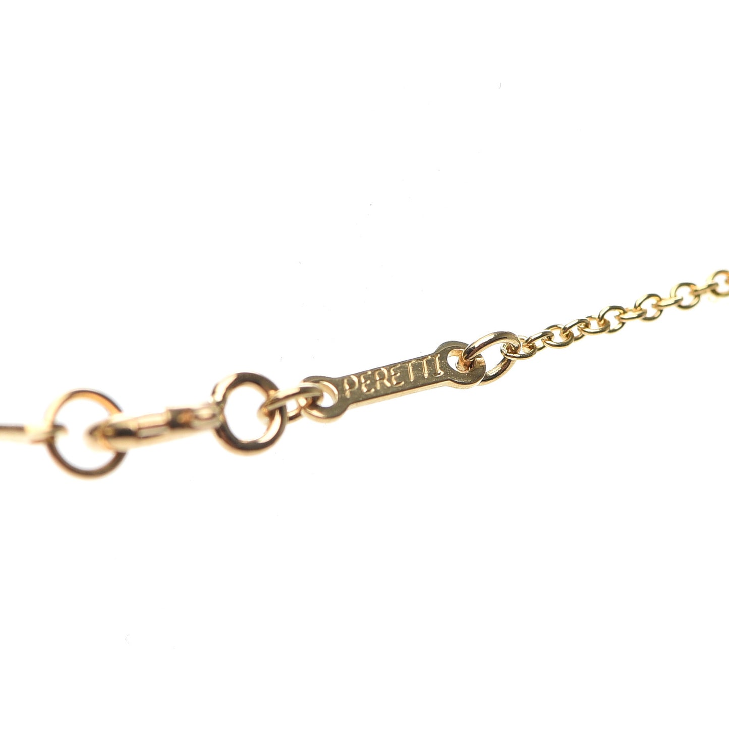 18K Yellow Gold Rock Crystal Elsa Peretti Teardrop Pendant Necklace