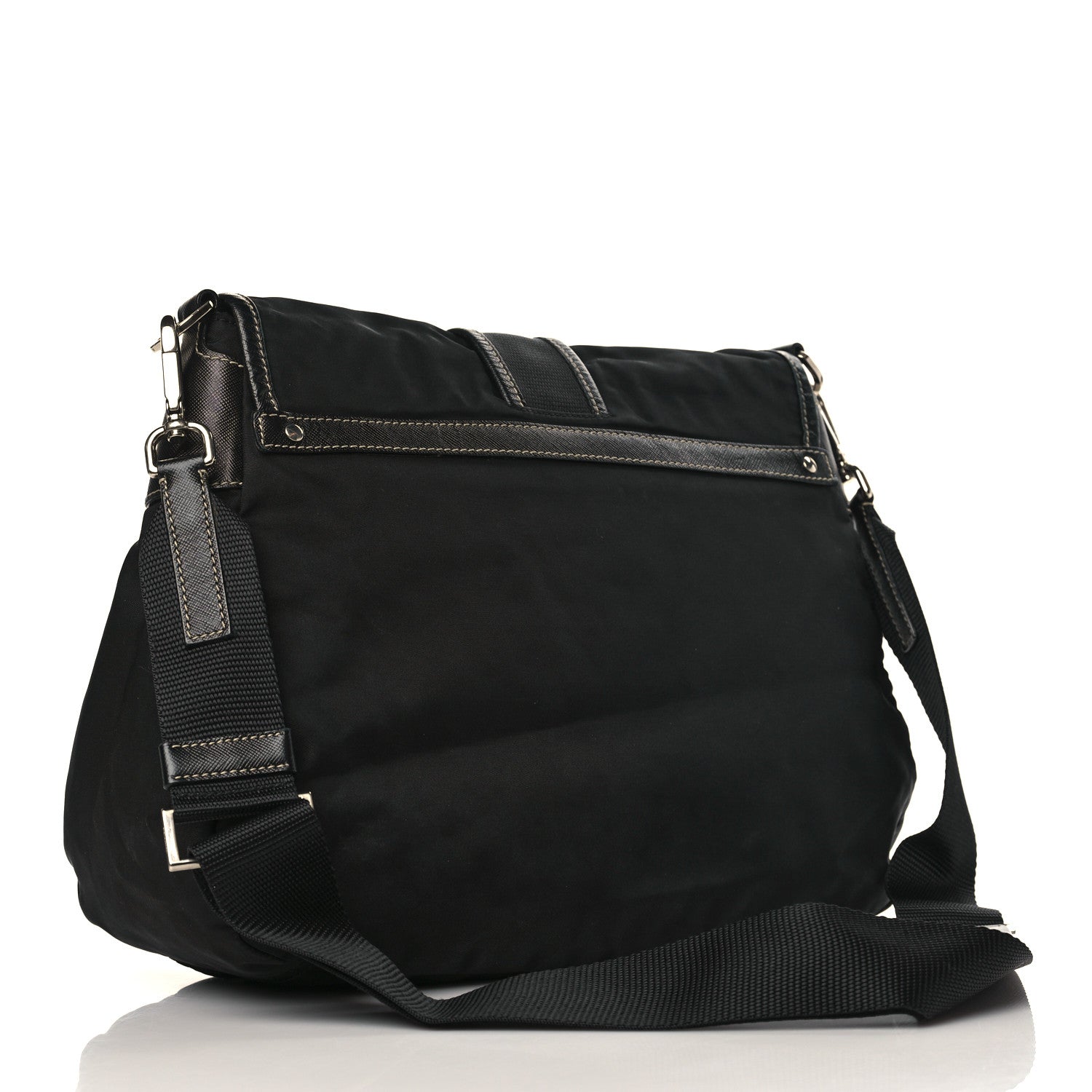 Prada Nylon Saffiano Vela Messenger Bag Black 3 of 10