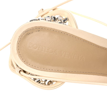 Bottega Veneta Mesh Nappa Crystal Embellished Sparkle Stretch Ankle Tie Sandals 40 Toile 10 of 13