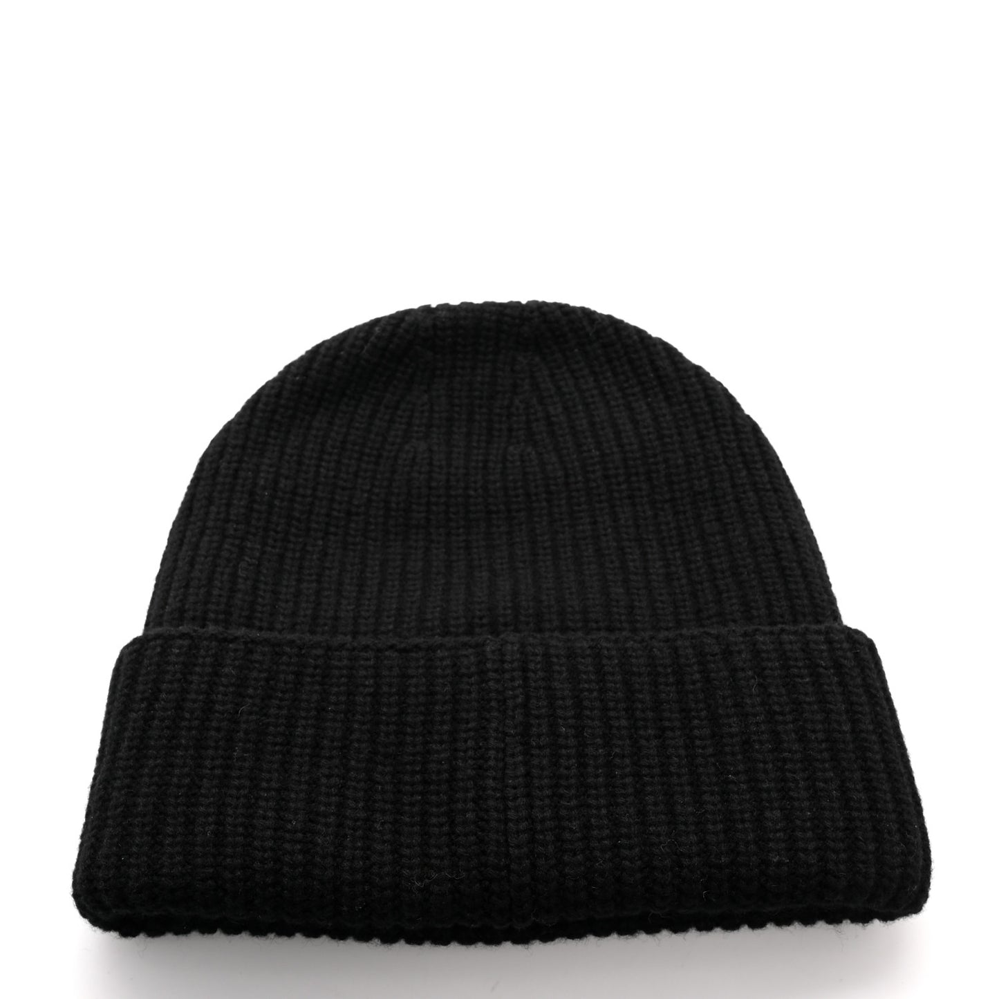 Wool Cashmere CC Beanie Hat Light Black White