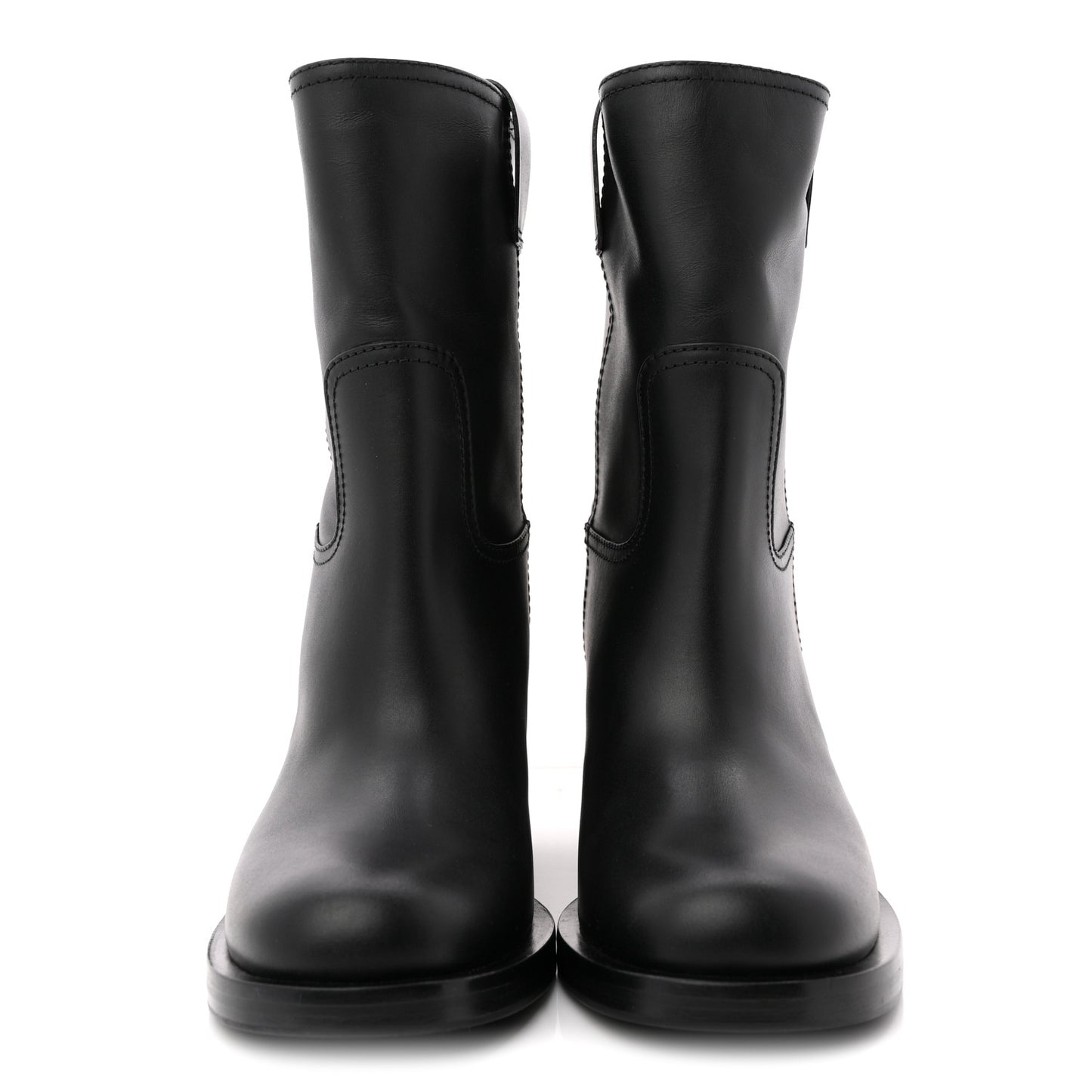 Calfskin Short Moto Boots 37 Black