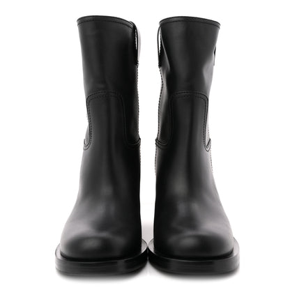 Miu Miu Calfskin Short Moto Boots 37 Black 3 of 9