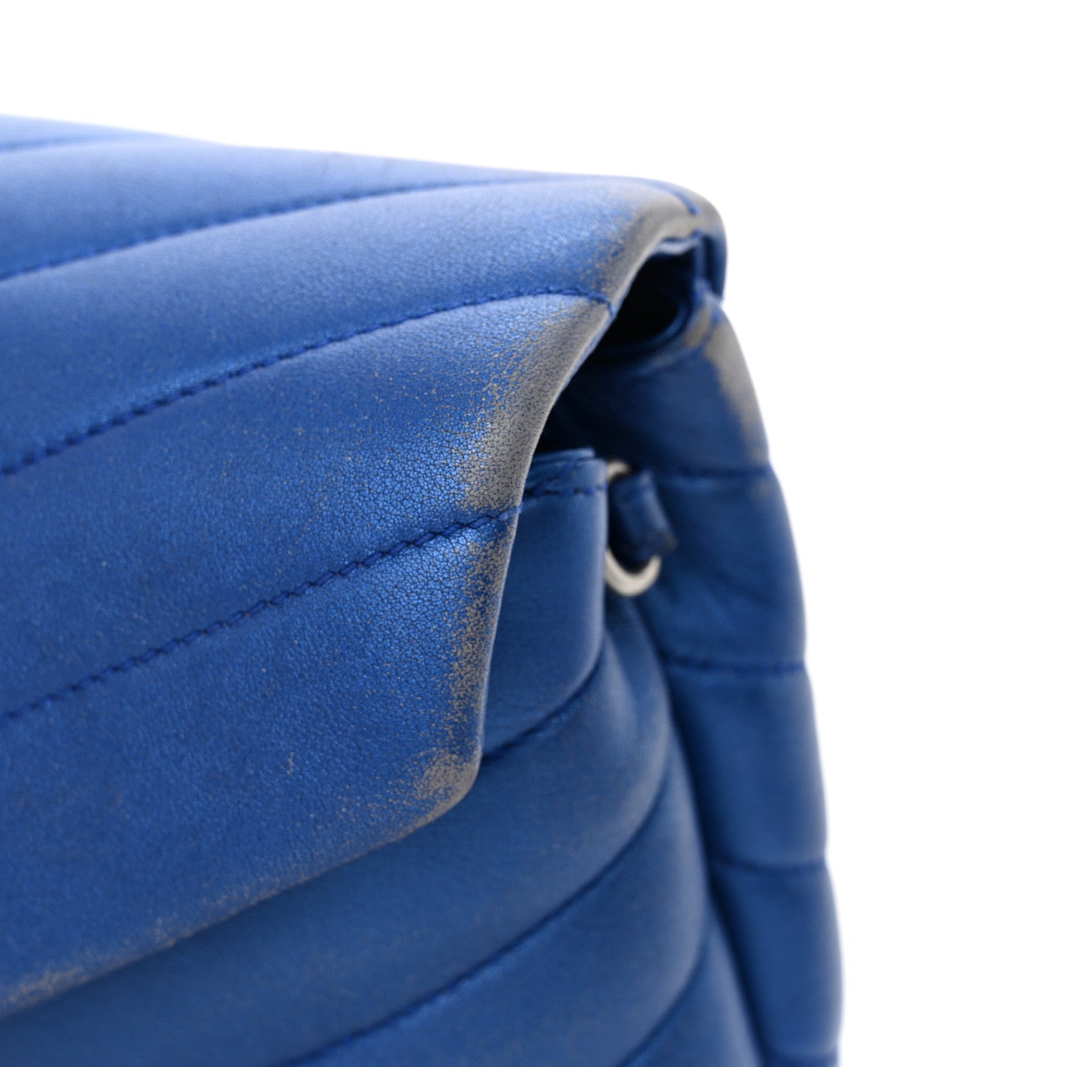 Saint Laurent Metallic Calfskin Y Quilted Monogram Toy Loulou Crossbody Bag Blue Royal 14 of 14