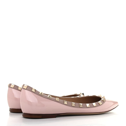 Valentino Garavani Patent Rockstud Ballerina Flats 38.5 Water Rose Poudre 3 of 4