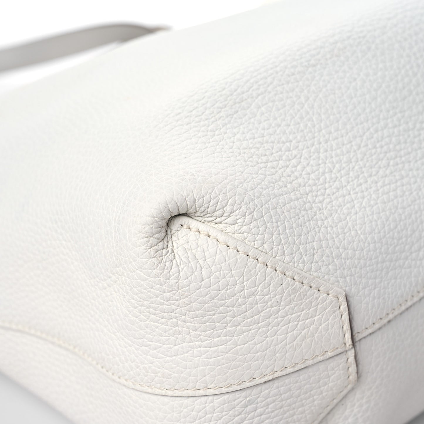 Taurillon Clemence Double Sens 45 Reversible Tote White Gris Perle