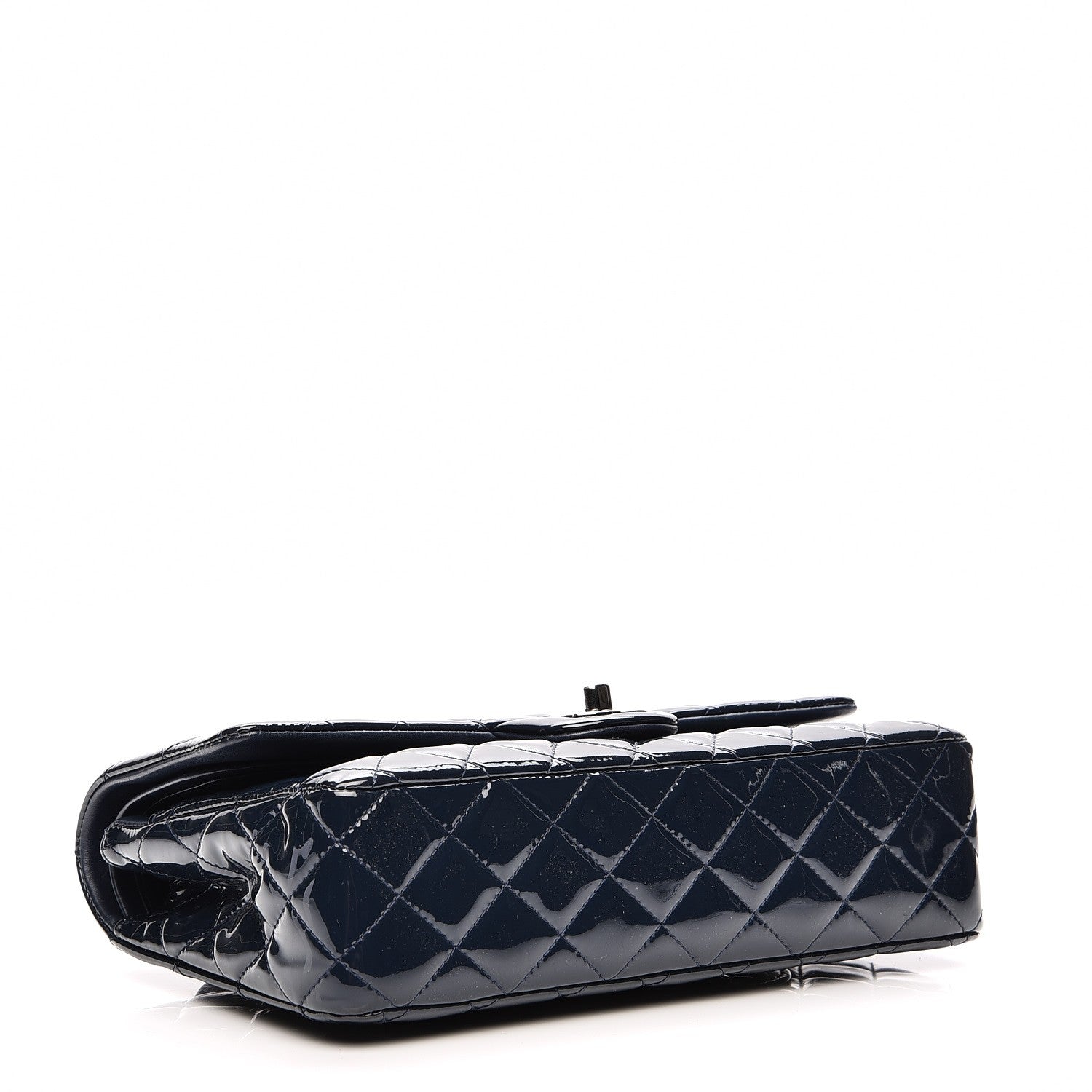 Chanel Patent Quilted Medium Double Flap Navy 4 of 8