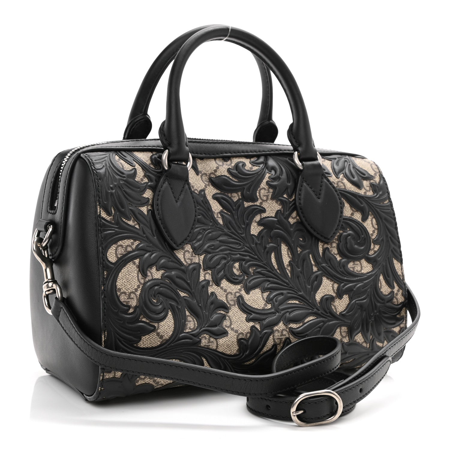 Gucci GG Supreme Monogram Arabesque Small Boston Black 5 of 15