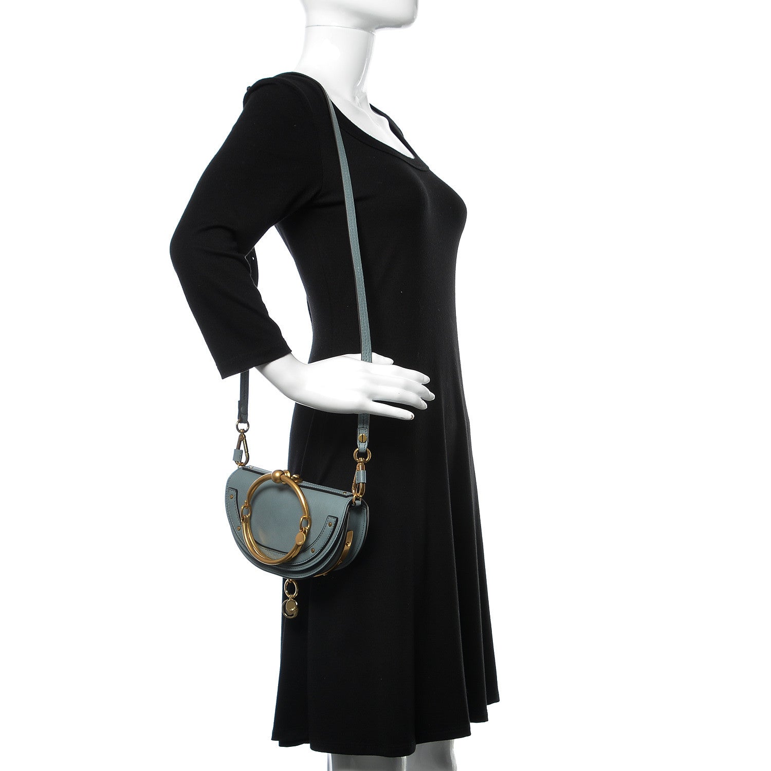 Chloe Calfskin Small Nile Bracelet Minaudiere Bag Cloudy Blue 2 of 10