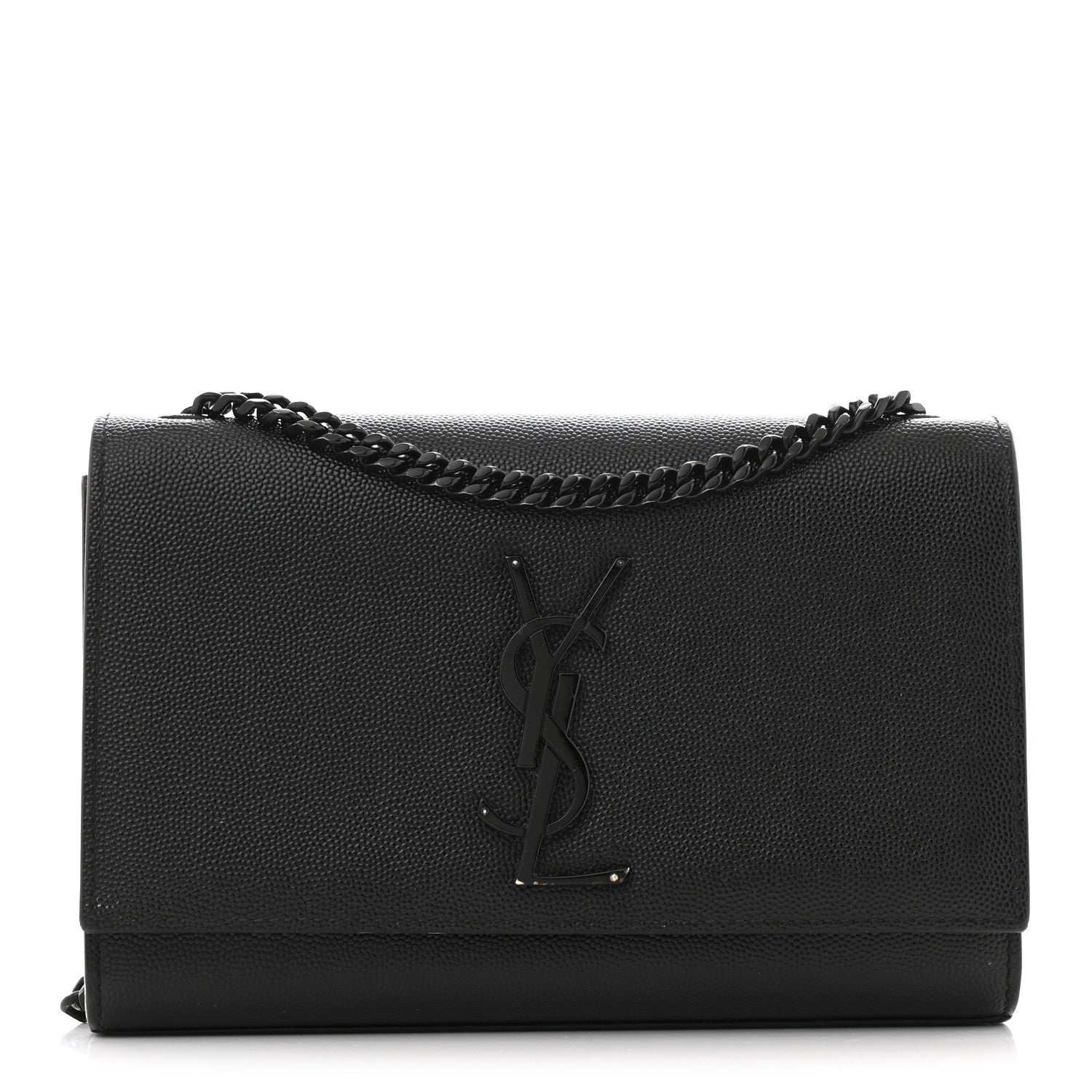 Saint Laurent Grain De Poudre Medium Classic Monogram Monochrome Kate Satchel Black 1 of 12