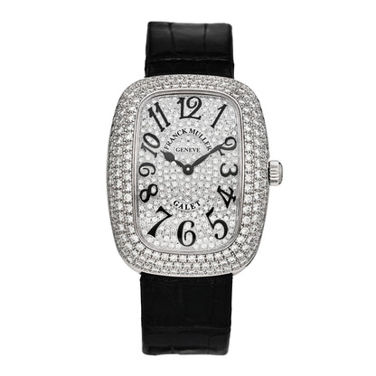 Franck Muller 18K White Gold Alligator Diamond Pave Galet 34mm Quartz Watch 3002 M QZ R D3 CD 1 of 5