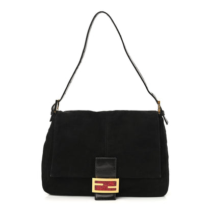 Fendi Suede Calfskin Mama Baguette Black 1 of 8