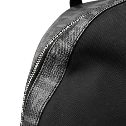 Fendi Glazed Fabric Nylon FF 1974 Diagonal Pouch Pocket Backpack Black Sunflower 12 of 12