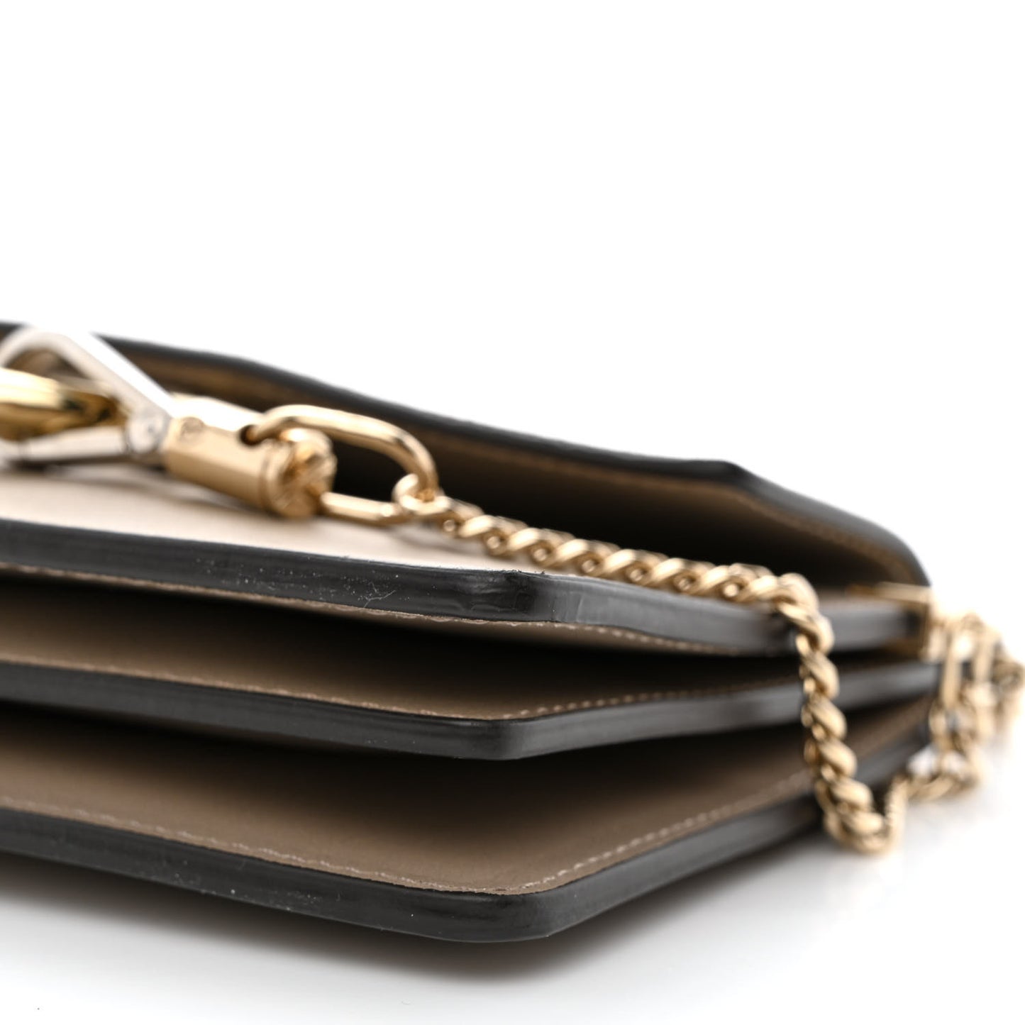 Calfskin Suede Mini Chain Faye Shoulder Bag Motty Grey