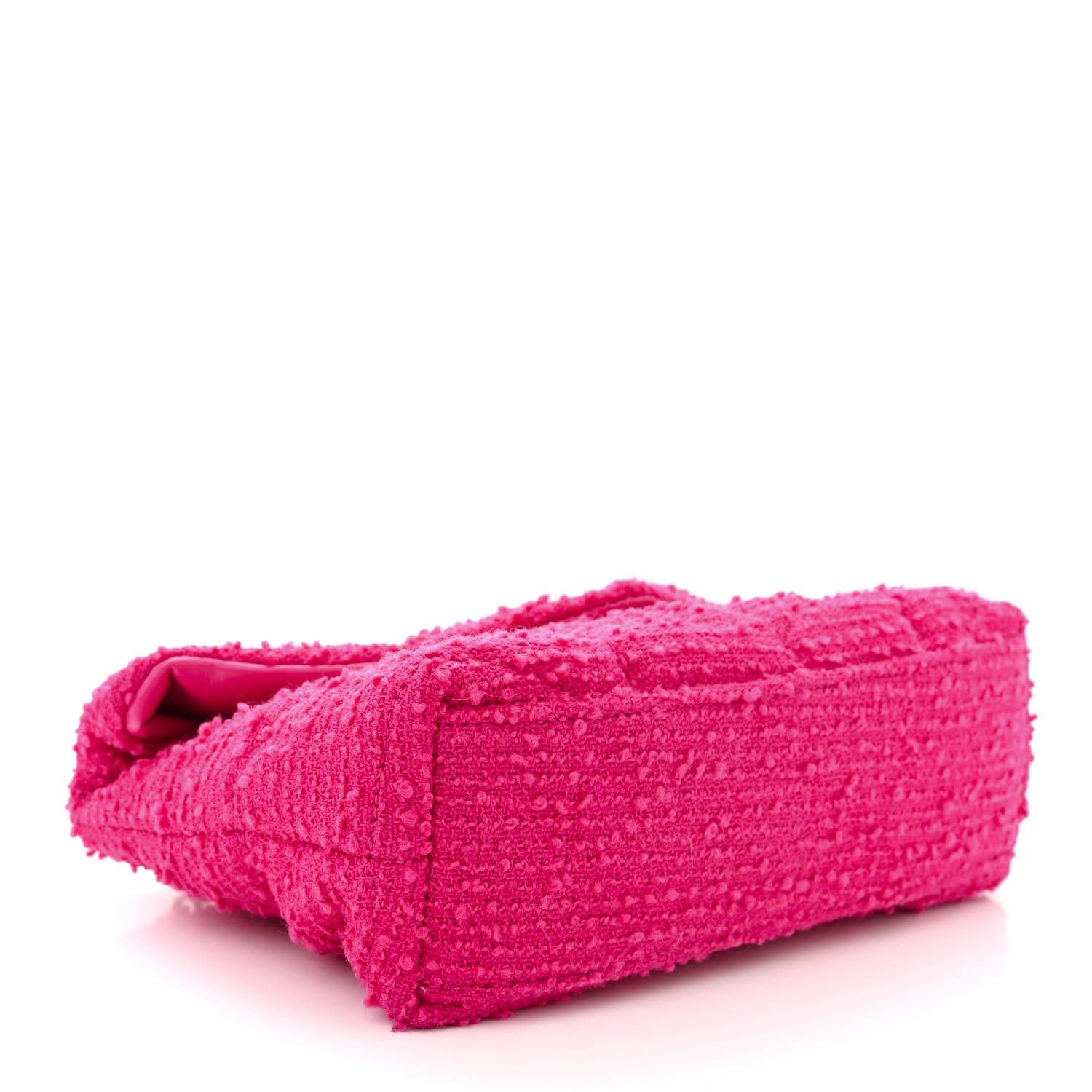 Saint Laurent SAINT LAURENT Boucle Tweed Quilted Toy Loulou Puffer Monogram Chain Satchel Magenta 4 of 11