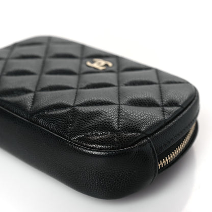Chanel Caviar Quilted Small Curvy Pouch Cosmetic Case Black 9 of 10