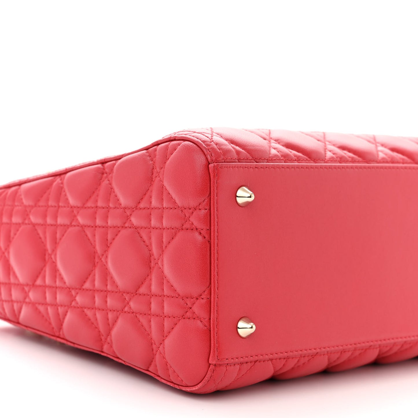 Lambskin Cannage Medium Lady Dior Red