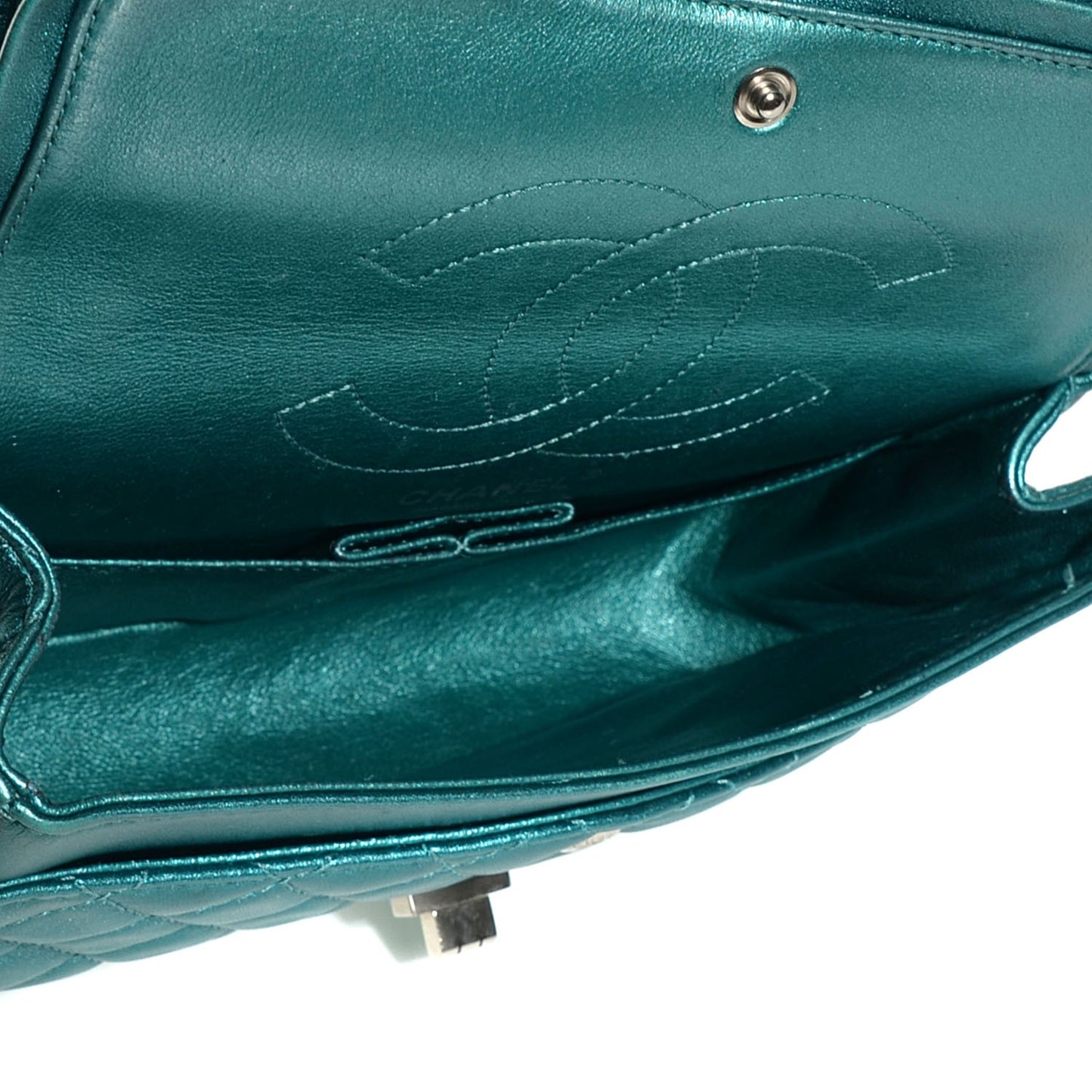 Metallic Calfskin 2.55 Reissue 225 Flap Turquoise