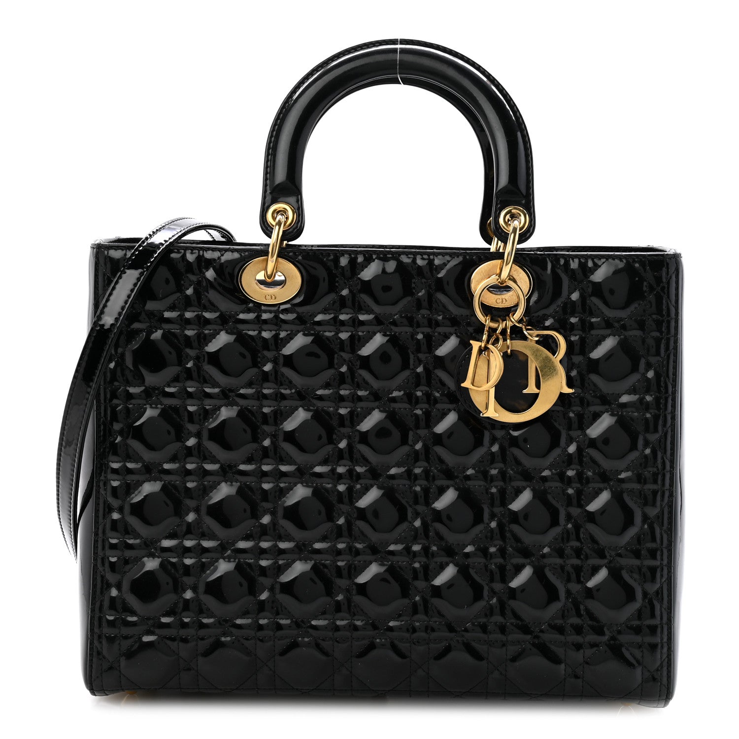 Christian Dior Patent Cannage Large Lady Dior Black 1 of 13