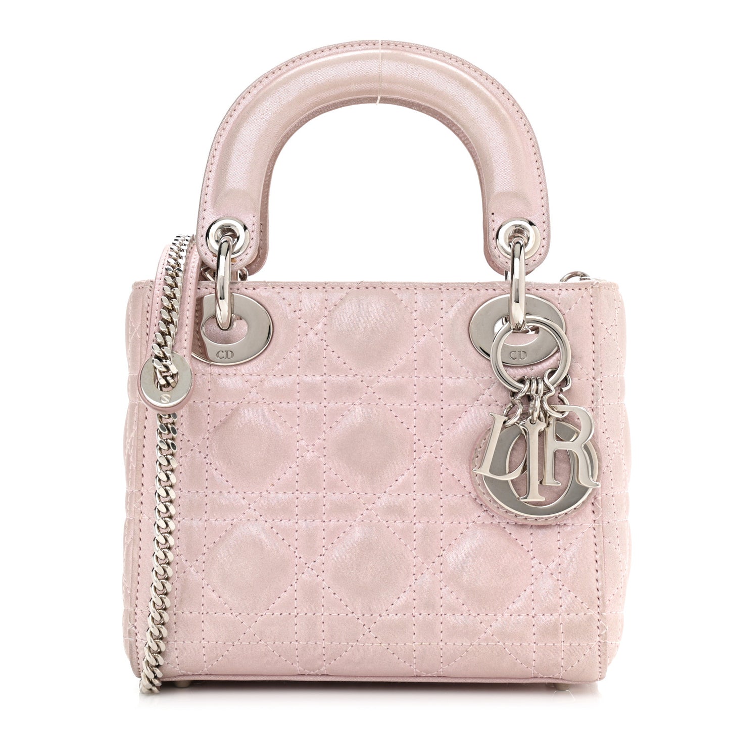 Metallic Lambskin Cannage Mini Lady Dior Lotus